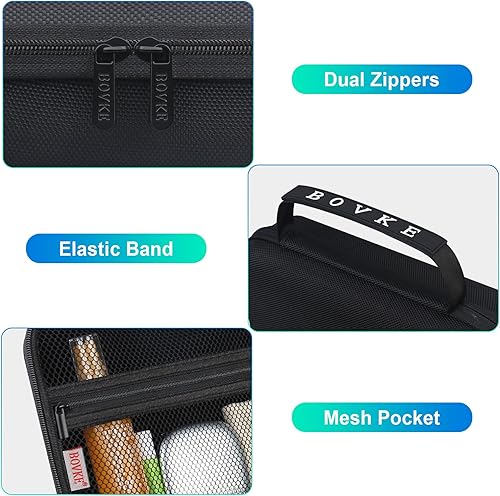 Miniatura 4 de BOVKE Organizador de lentes de sol de viaje, estuche de exhibición de gafas, soporte de almacenamiento para anteojos con ranuras ajustables para