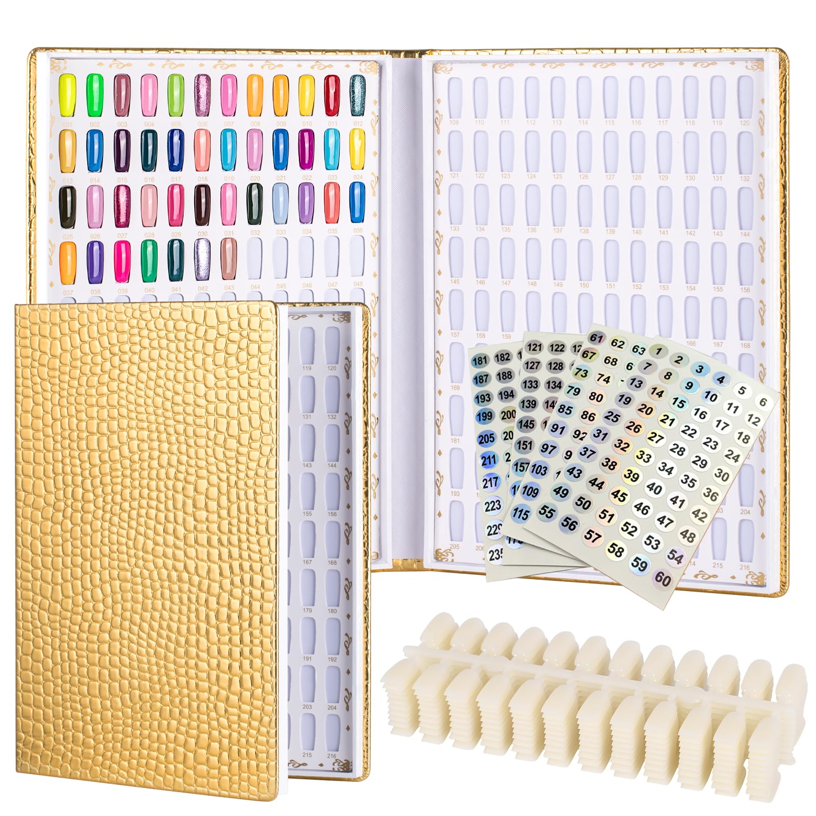Amazon.com : Acycoin2A Professional 216 Nail Colors Chart (Gold