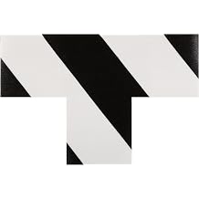Mighty Line T3WBLK Floor Marker Tape T Shape 9-Inch by 6-Inch by 3-Inch, White/Black, Pack of 50