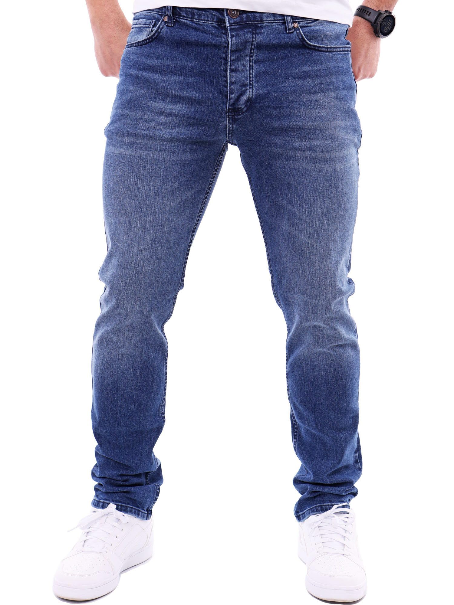 Reslad Jeans Herren Regular Fit I Jeanshose mit Stretch Männer Herren Hose I 5-Pocket Straight-Cut RS-2125