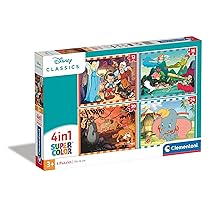 Clementoni – 21523 – Supercolor Puzzle – Disney Classics Animals – 4 Puzzle da 12,16,20 e 24 Pezzi – Puzzle Bambini 3 Anni, Puzzle Cartoni Animati – Made In Italy