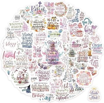 300pcs SLAPAFLIFE Inspirational Christian Stickers - Bible Verse Designs for Journaling, Motivational & Uplifting