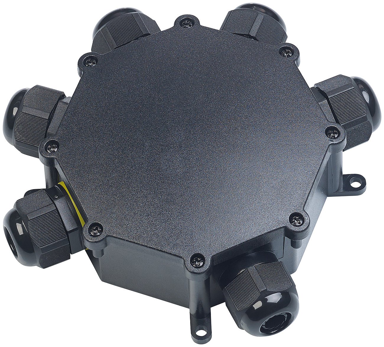 revolt Verteiler wasserdicht: 4er-Set Outdoor-Kabel-Verbindungsbox, 6-Fach, Kabel bis Ø 14 mm, IP68 (Abzweigdose wasserdicht, Kabelverbinder)