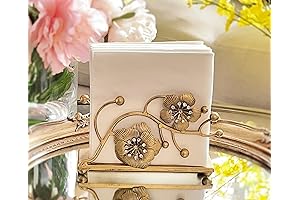 Gold Orchid Blooms Napkin Holders: Enchanting Floral Elegance for Your Table