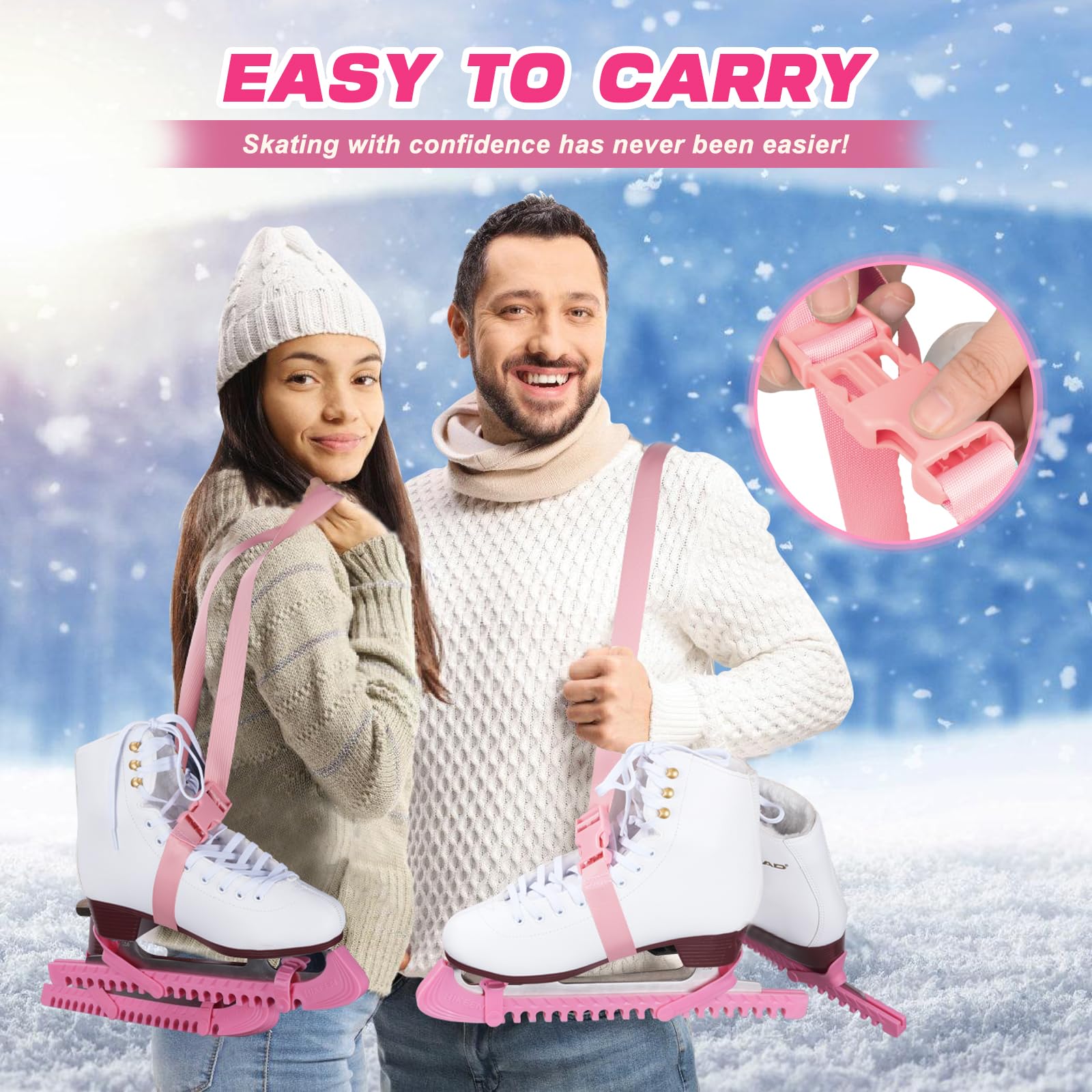 BOOSTEADY Protector de Patines de Hielo, Protector de Cuchilla Ajustable Protector de Cuchilla para Patines de Hockey sobre Hielo, Protectoras para Patines de Hielo