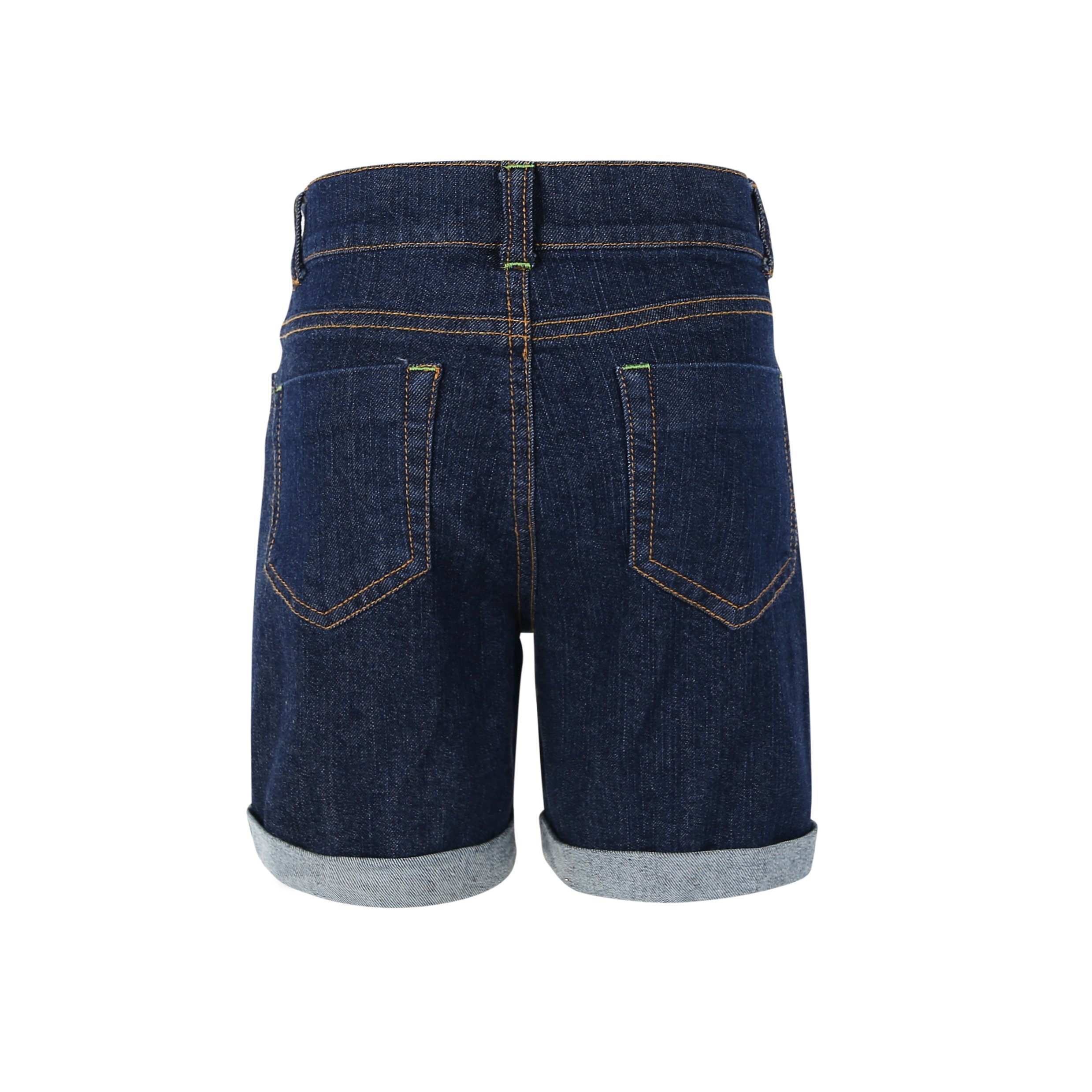 Bienzoe Fille Doux Denim Taille Haute Extensible Jeans Shorts