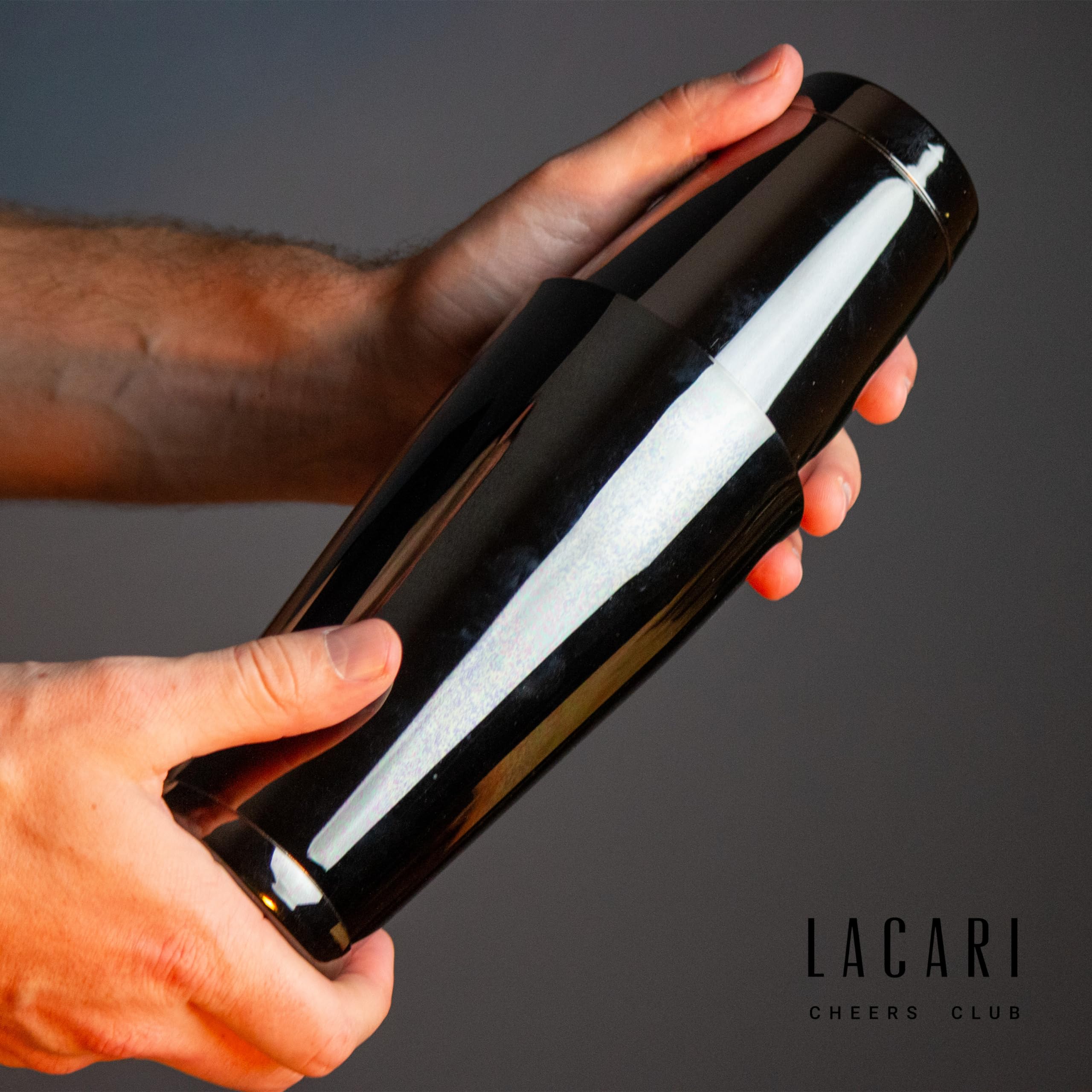 Shaker Da Cocktail Boston In Acciaio Inox Nero - Lacari Tin Tin Shaker Professionale 700ml - Foto 2