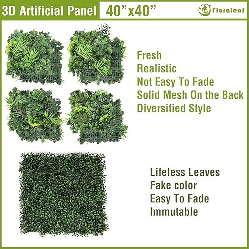 Miniatura 5 de Paneles artificiales de boj de 40 x 40 pulgadas, pantalla de privacidad para plantas de seto topiario, pantalla de privacidad de hiedra sintética,