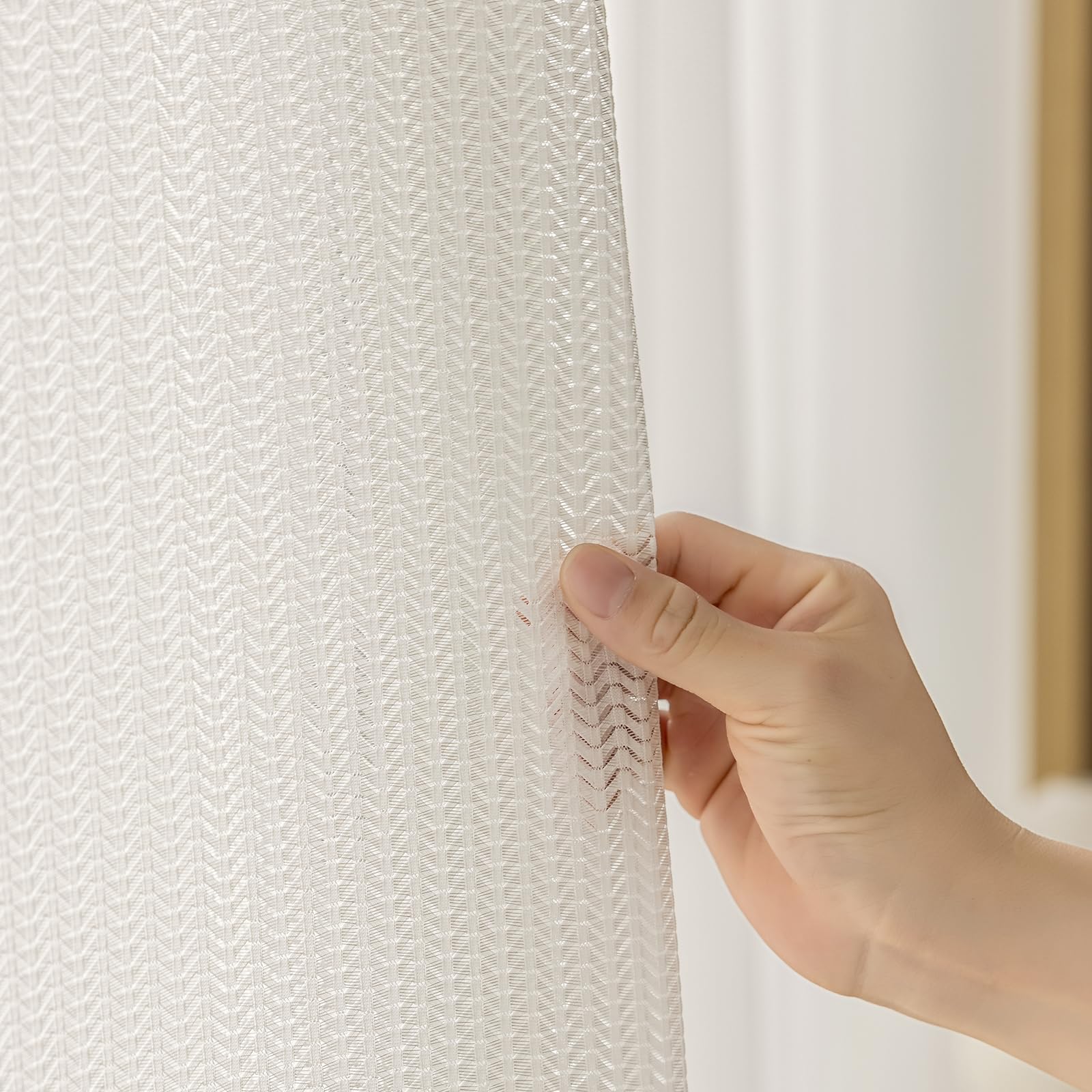 Amazon｜windowlady レースカーテン ストライプ幅200cm×丈193cm x 2枚