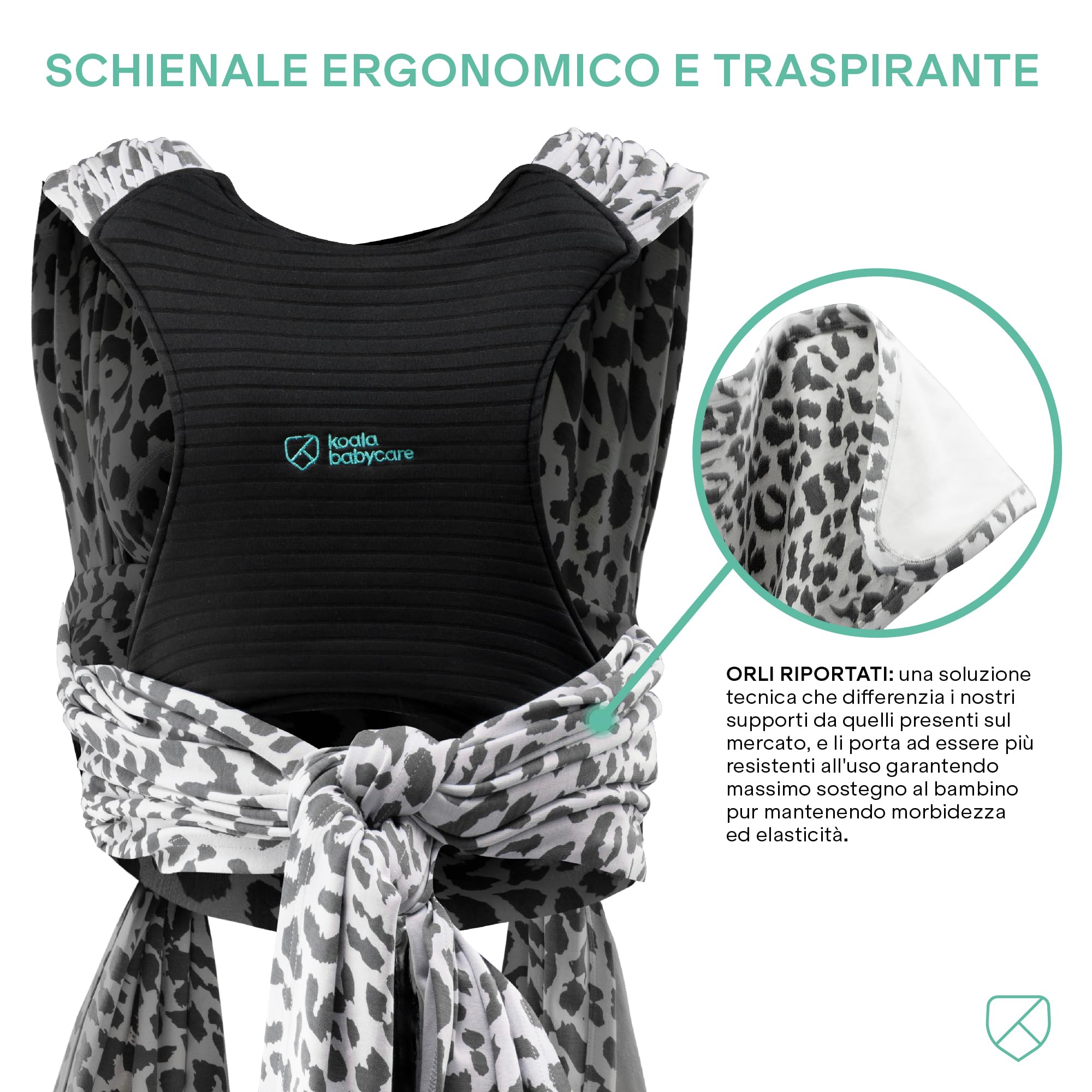 Koala Babycare Fascia neonato porta bebè - Cuddle Band 2.0 Ancora più Resistente – Fascia per neonati in cotone organico testata fino a 15 kg - Facilmente Regolabile e Unisex