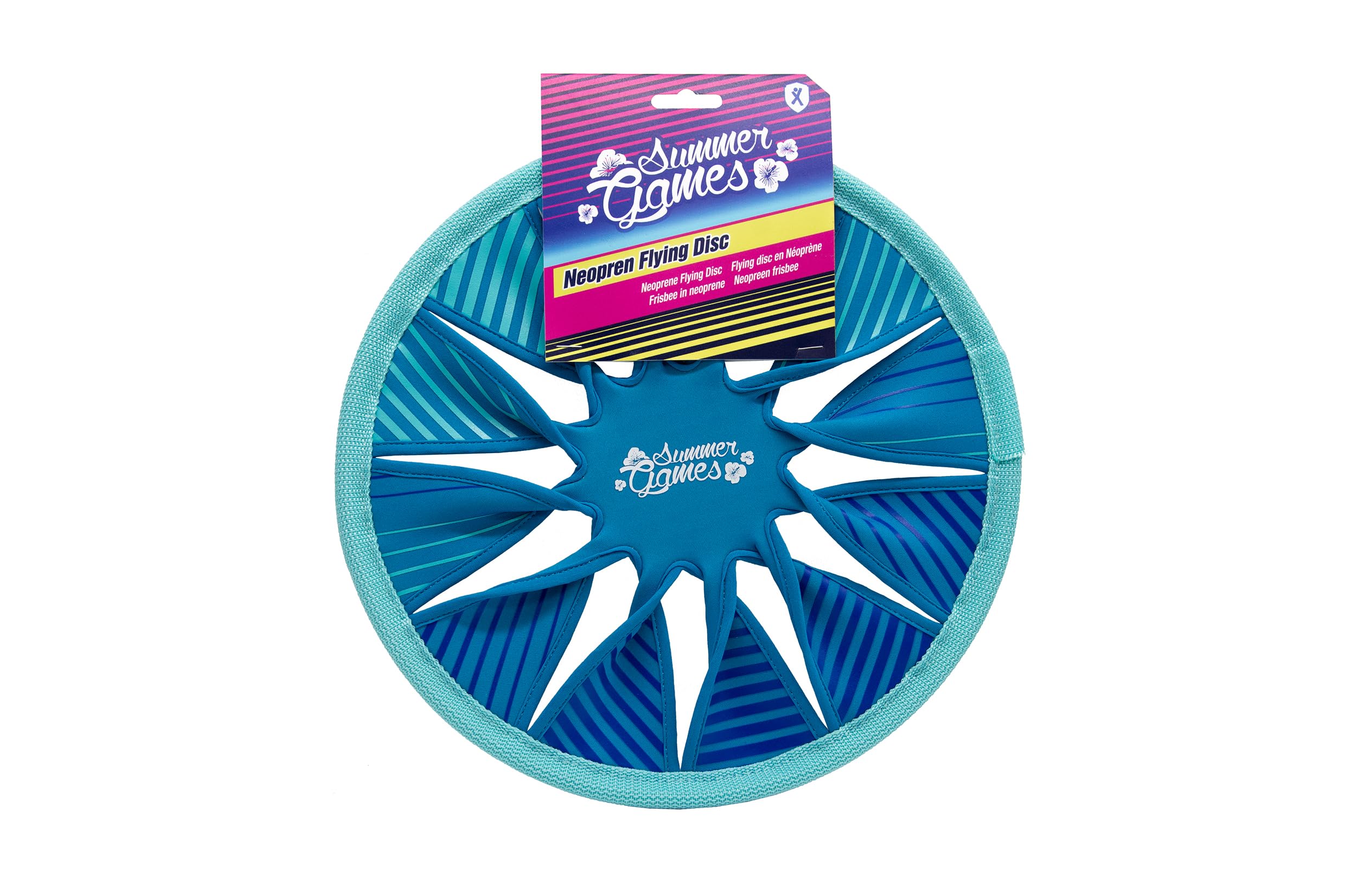 SUMMER GAMES 3er Set Neopren Frisbee, 30 cm Wurfscheibe für Kinder, Bunt | Wurfscheiben aus weichem Neopren für Strand & Garten - 3er Pack Soft-Frisbees für Kinder ab 4 Jahren, ideal für draußen