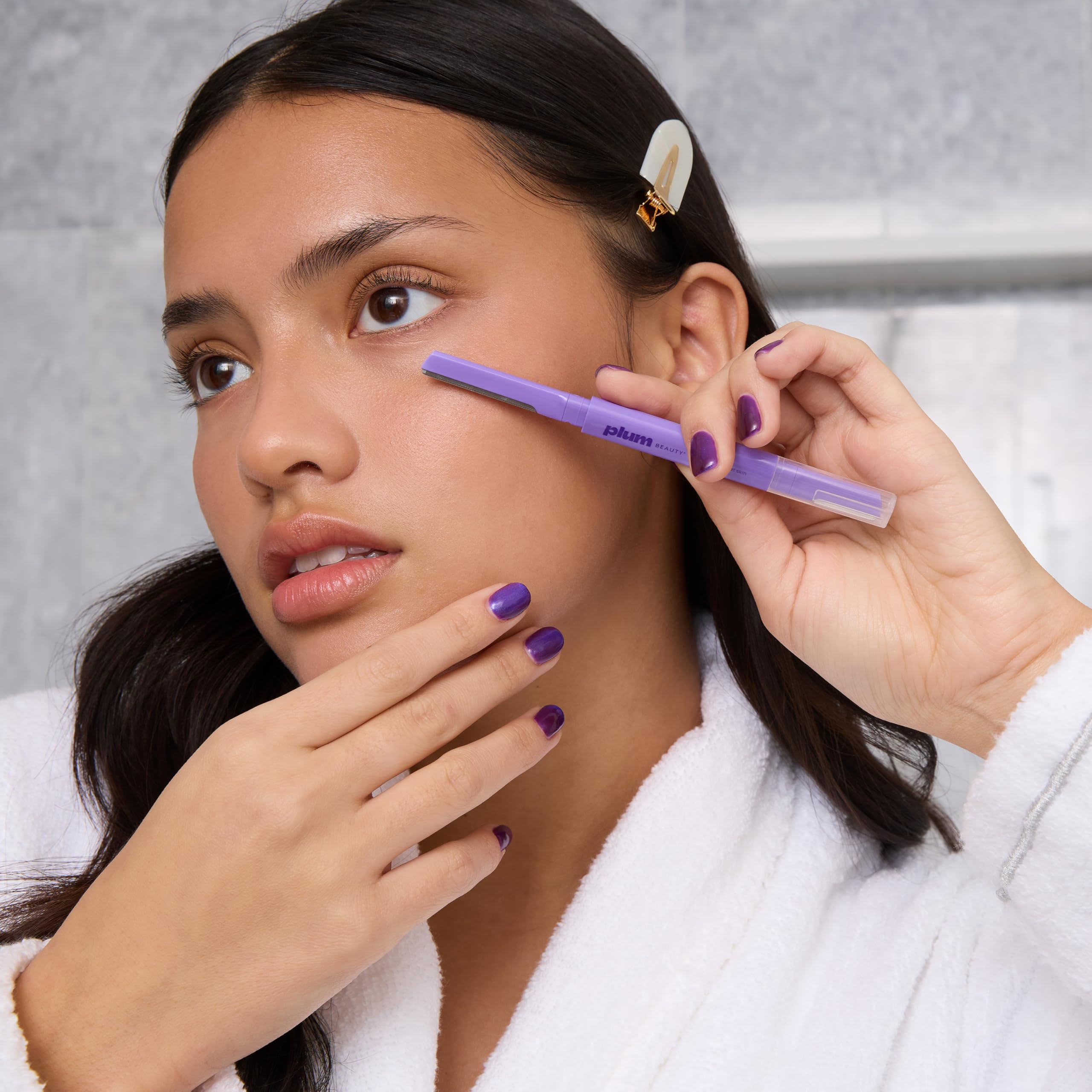 Plum Beauty Double-Sided Dermaplaning Razors (4-Pack) – Dual-Blade Facial Razors for Women - Precision & Large Blades for Brows, Upper Lip, & Cheeks - Peach Fuzz Remover & Exfoliating Face Tool - 5