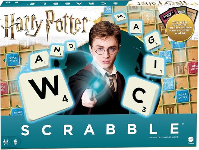 Scrabble Harry Potter Board Game, Harry Potter Glossary, Gift for Teen Adult or Family Game Night Ages 10 Years & Older