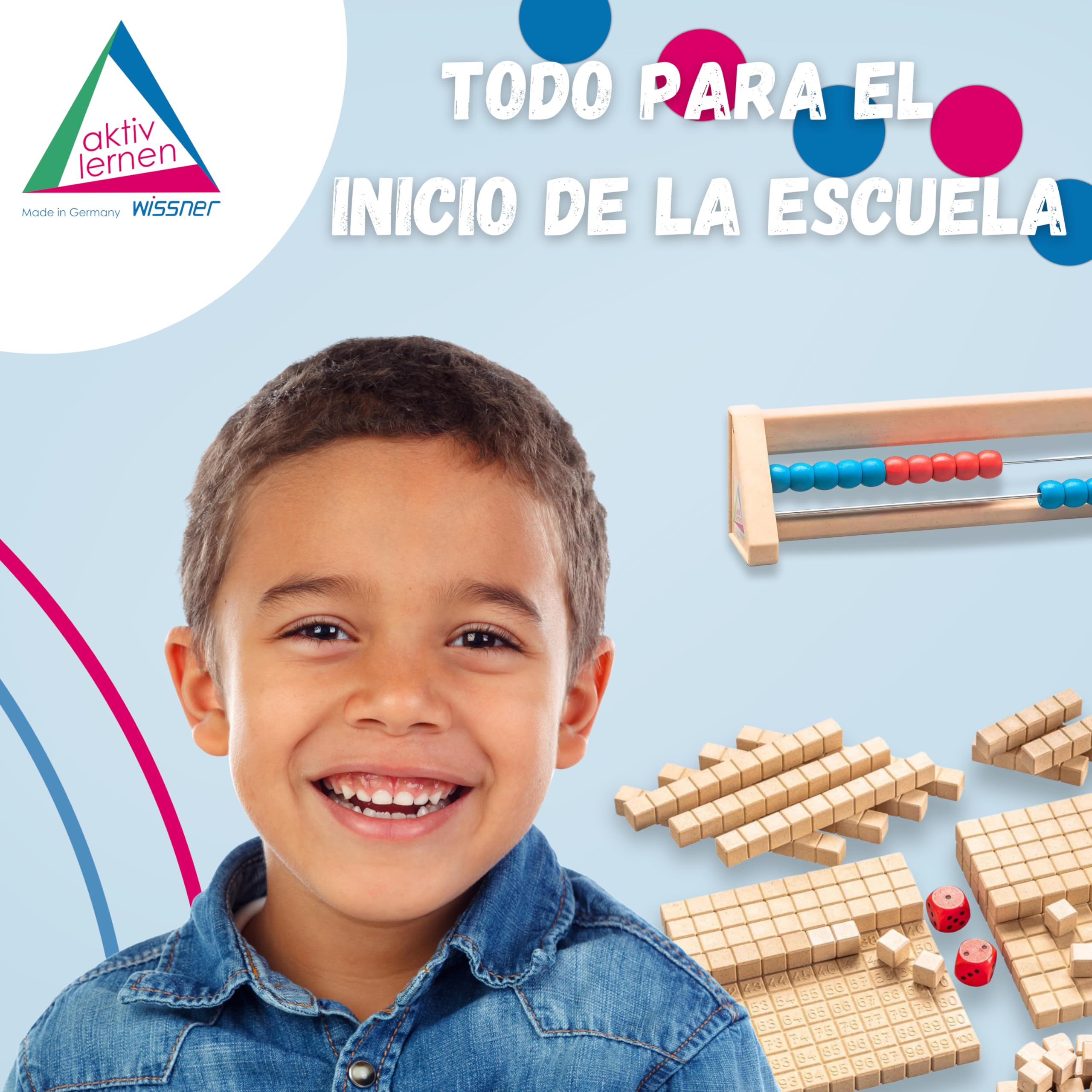 WISSNER® Aktiv lernen - Set de introducción cuisenaire con regletas de Madera (126 Piezas), Color - RE-Wood®