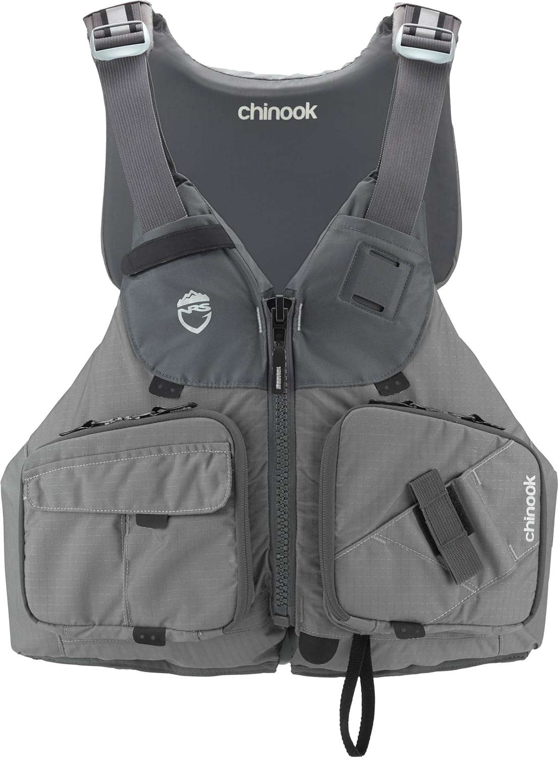 NRS Chinook Fishing Life Jacket | Adult USCG Type III PFD | Mesh Back Front Zip Vest with Pockets for Rafting, Kayaking, Fly Fishing NRS Chinook Fishing Life Jacket | Adult USCG Type III PFD | Mesh Back Front Zip Vest with Pockets for Rafting, Kayaking, Fly Fishing