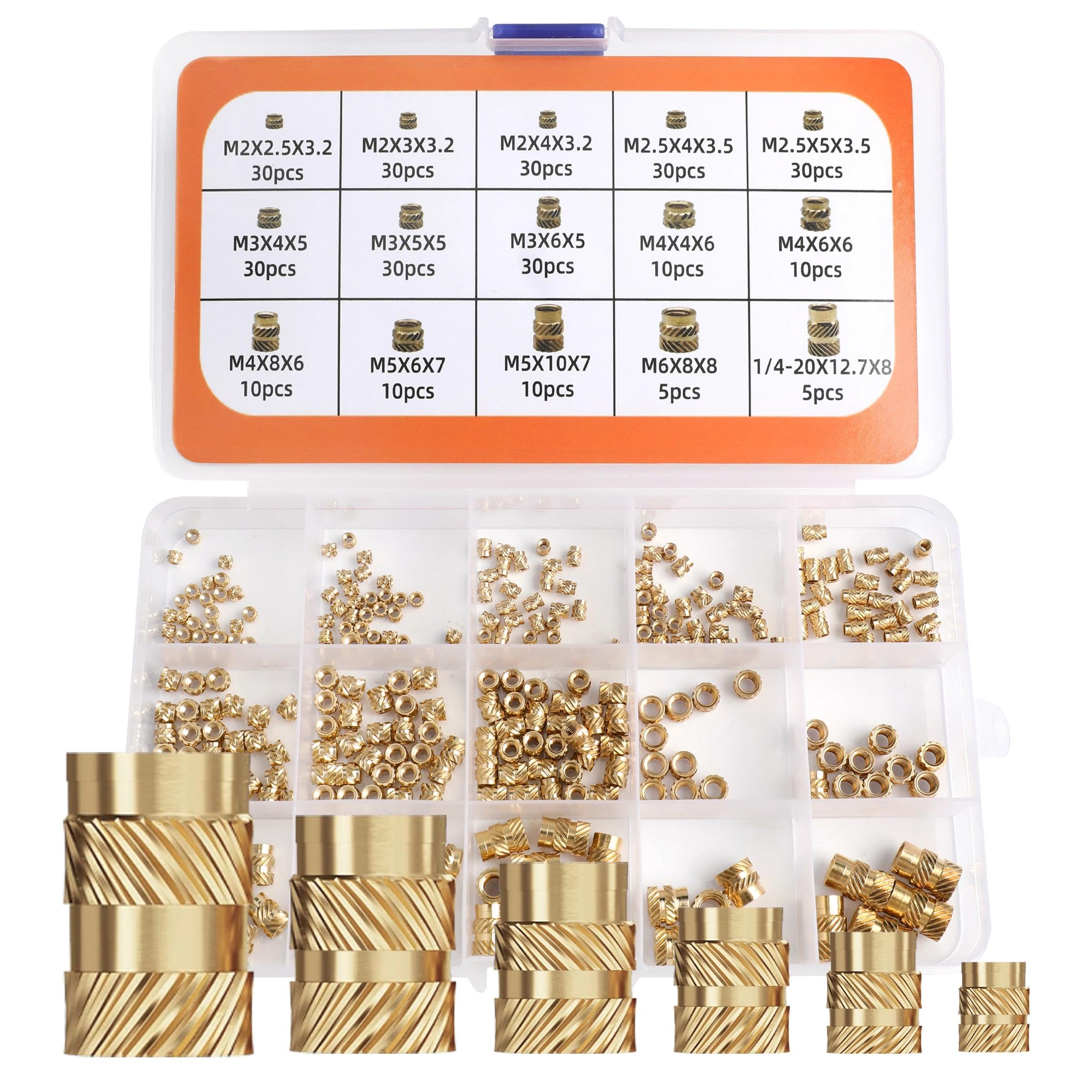 300PCS Brass Threaded Inserts Heat Set for Plastic 3D Printing M2-M6