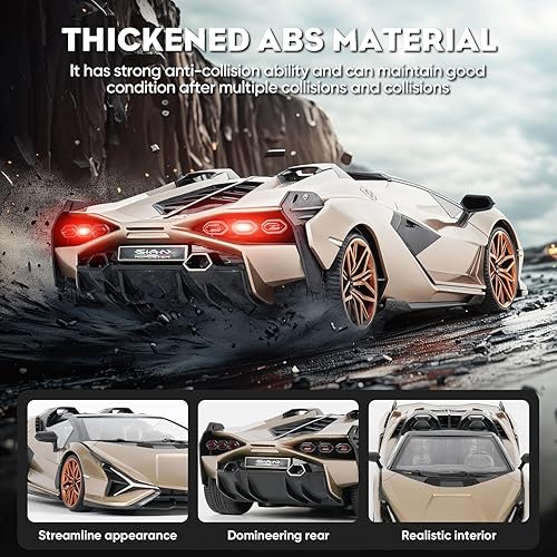 Miniatura 5 de MIEBELY Lamborghini - Auto de control remoto, auto de juguete Lambo a escala 116, 7.4 V, 500 mAh, con licencia oficial, 7.5 mih, autos RC con luz
