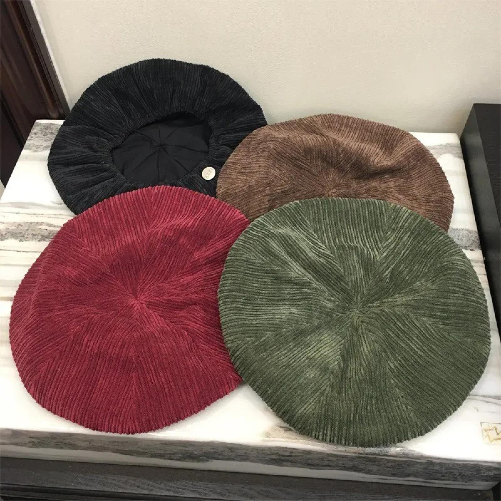 Kapelusze Czapki Skullies Czapki Beanies Czapka Beanie Czapka Show Face Mały Sztruks Beret Moda Damska Malarz Kapelusz Retro Jesień Zima Ośmiokątne Czapki, Jak na zdjęciu, rozmiar uniwersalny