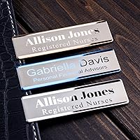 Vista 5 de Placa de identificación personalizada con grabado láser, placa de identificación personalizada para empresas con magnético, alfiler, parte trasera