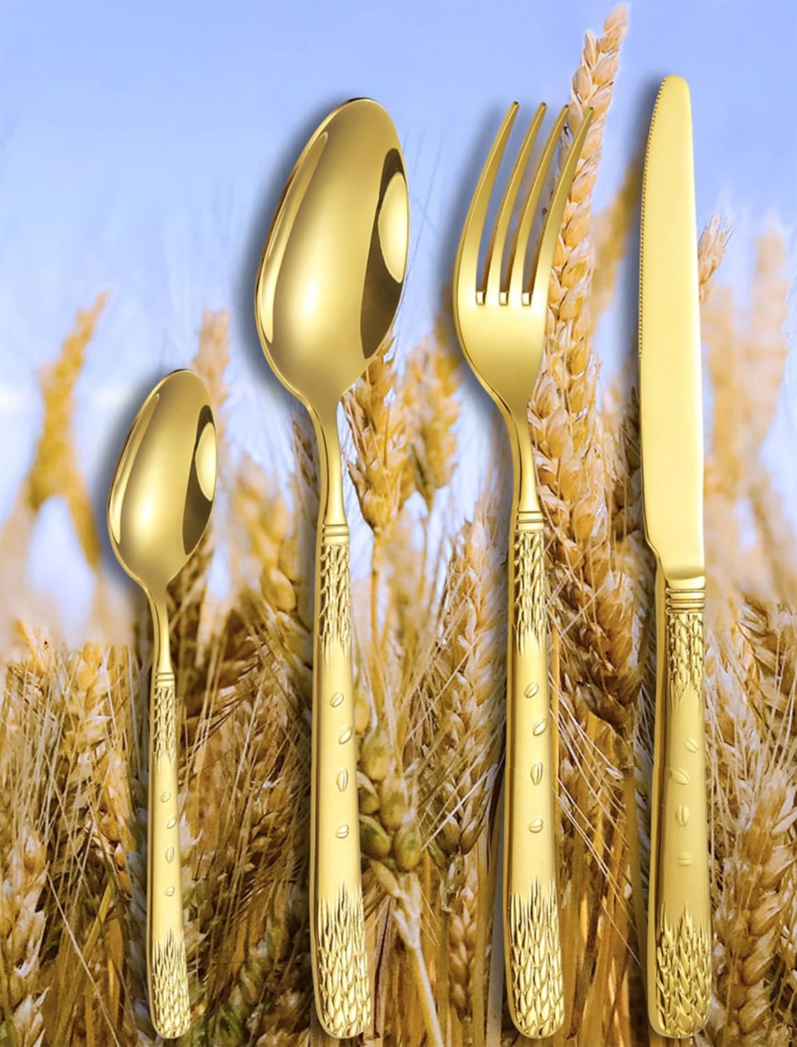 Thomaso 48piece Goldplated Silverware Flatware Cutlery