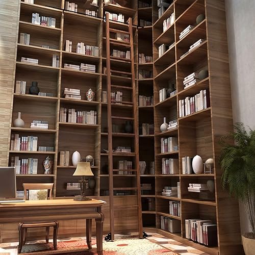 Miniatura 6 de XFSHKJS Escalera móvil de tubo redondo de 3.3 pies y 20 pies, con ruedas de rodillo de suelo (sin escalera) biblioteca de accesorios de escalera