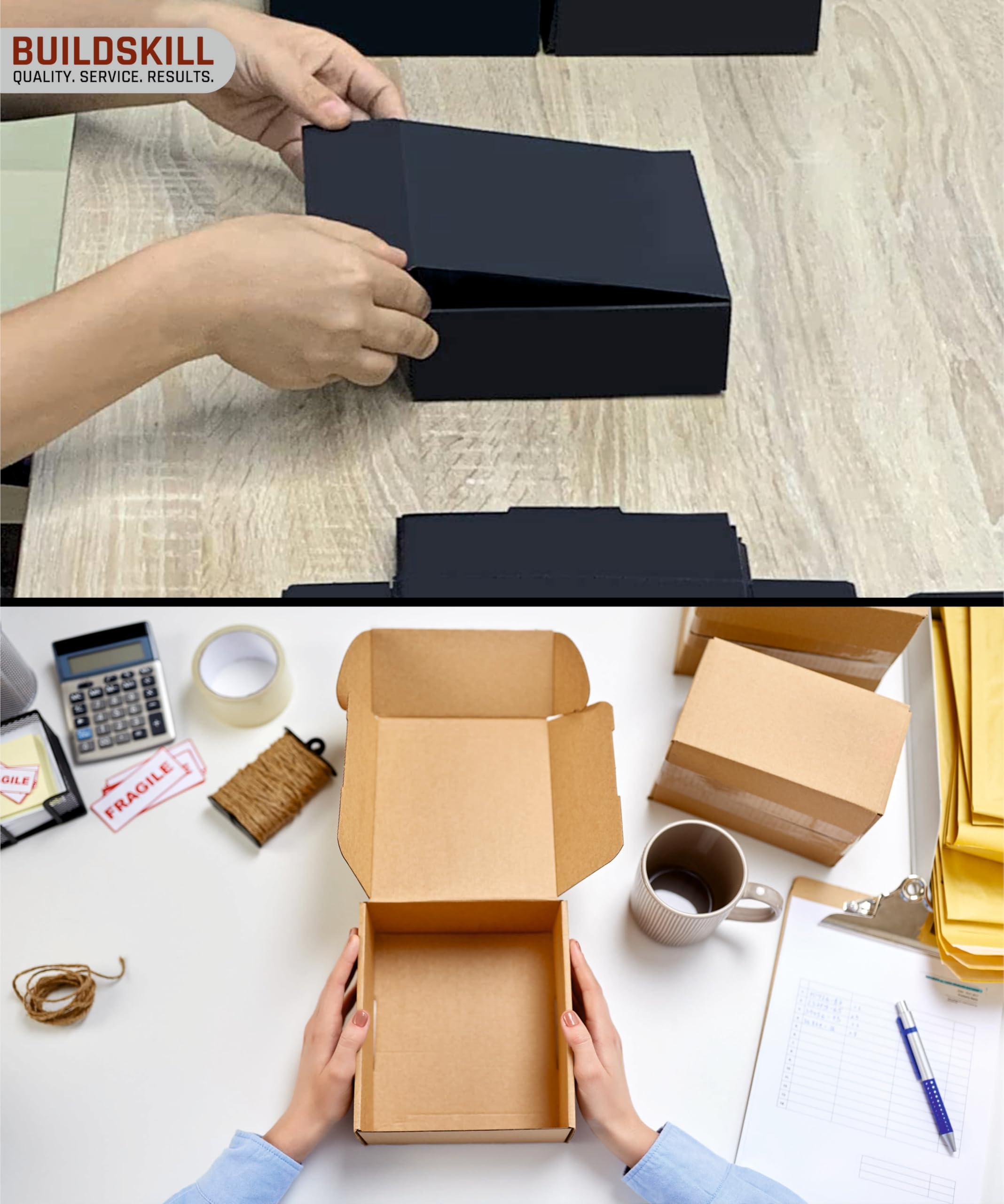 Mailer Box 4X4X1.5 (Pack of 10) Black - Image 7 thumbnail