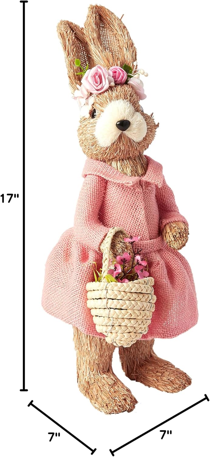 WORTH IMPORTS 17" Standing Bunny in Dress with Basket, (Model: 3206)
