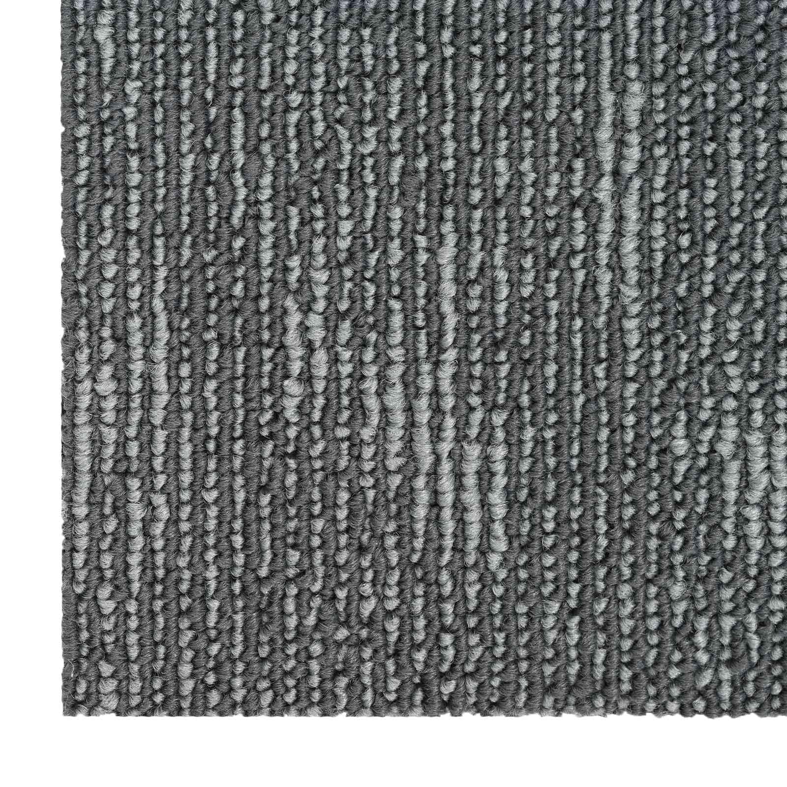 Teppichfliese Betongrau 50 x 50 cm 36 Stück PP und Bitumen Bodenbelag mit Tritt Schalldämmung für Wohnzimmer Schlafzimmer Büro vielseitige Innenräume