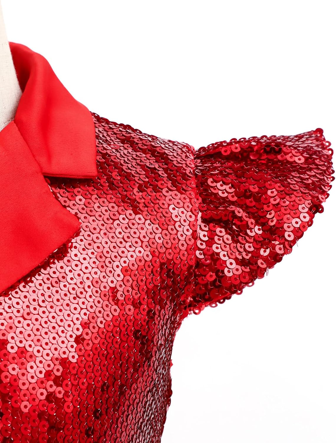 Hularka Girls Sequin Suit Vest Lapel V Neck Button Down Waistcoat Top Sparkly Glitter Crop Dance Jacket