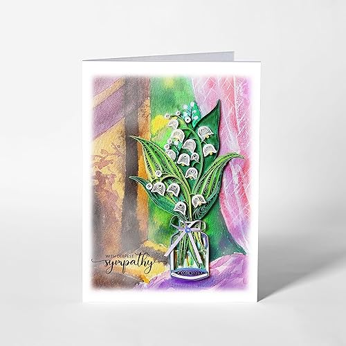 Miniatura 4 de Tarjeta de lirio del valle, tarjeta de condolencia más profunda, pérdida de mascota, mamá, papá, hijo, pensando en ti, tarjeta de condolencia para