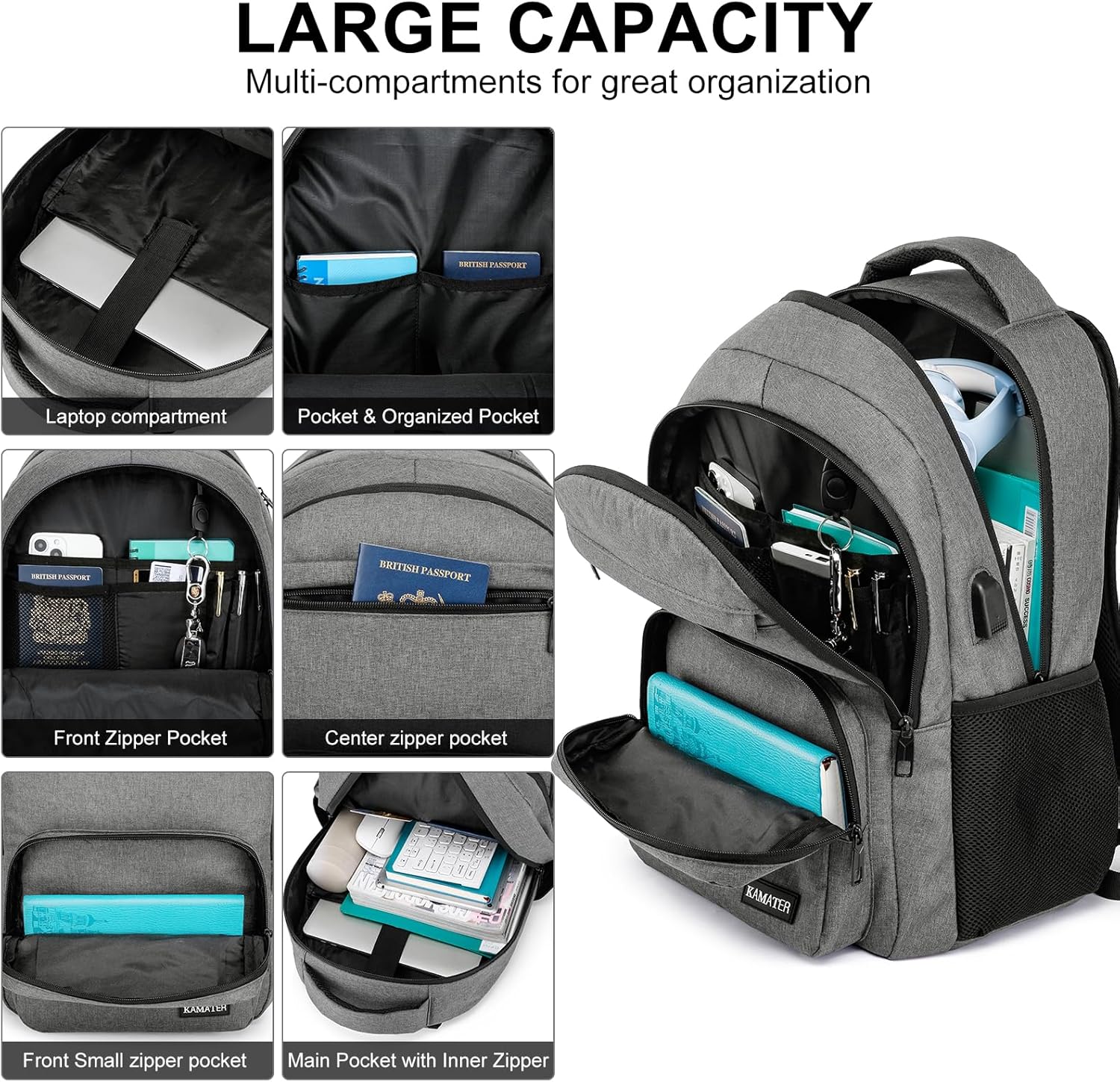 Backpack for School, college BackPack for Teens,Students, with 15.6 inch Laptop SleeveBack Pack for Boys, Large Computer Back Pack with Compartments for Men & Women - Image 2
