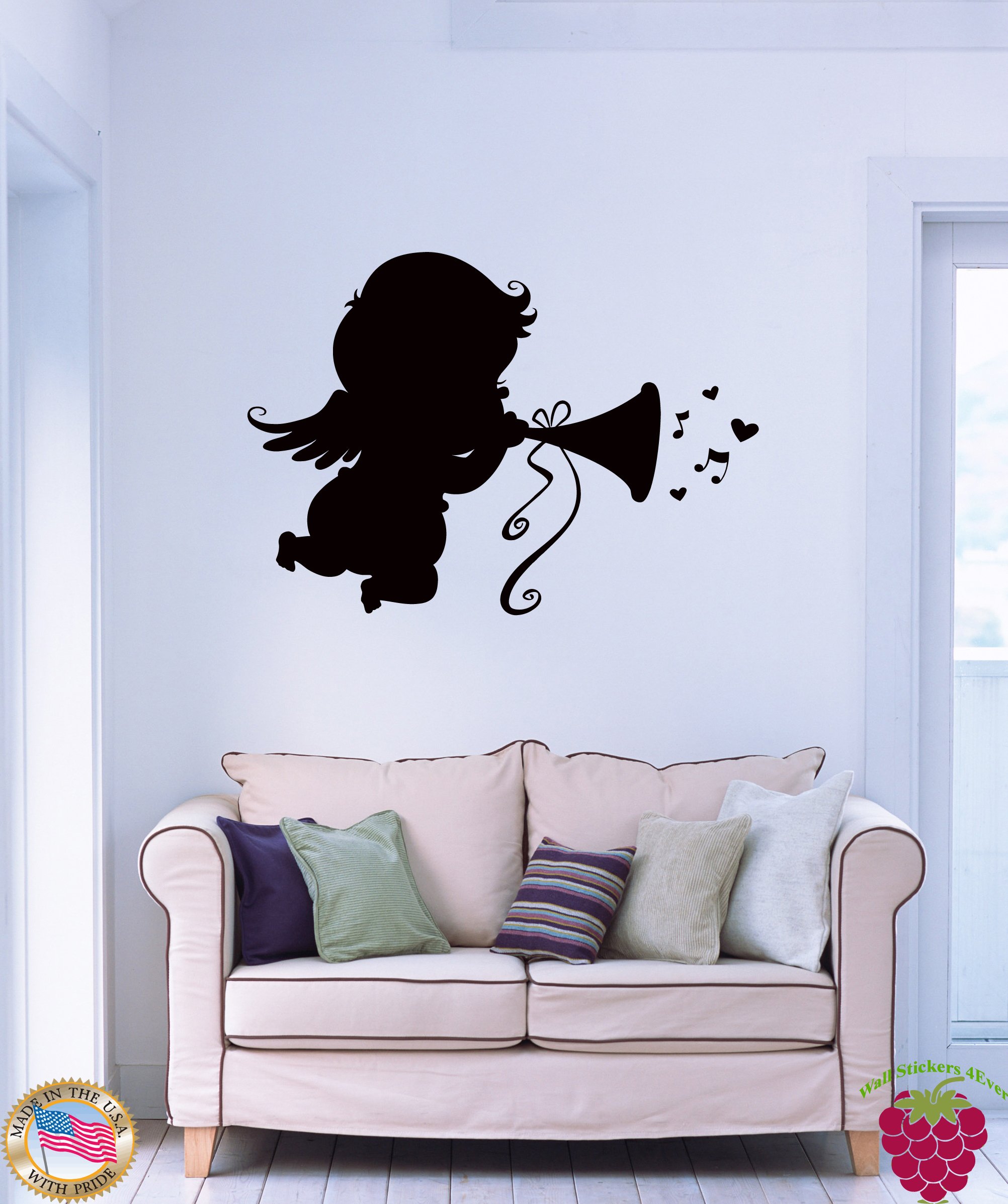 Amazon.com: DesignToRefine Wall Vinyl Stickers Angel Music