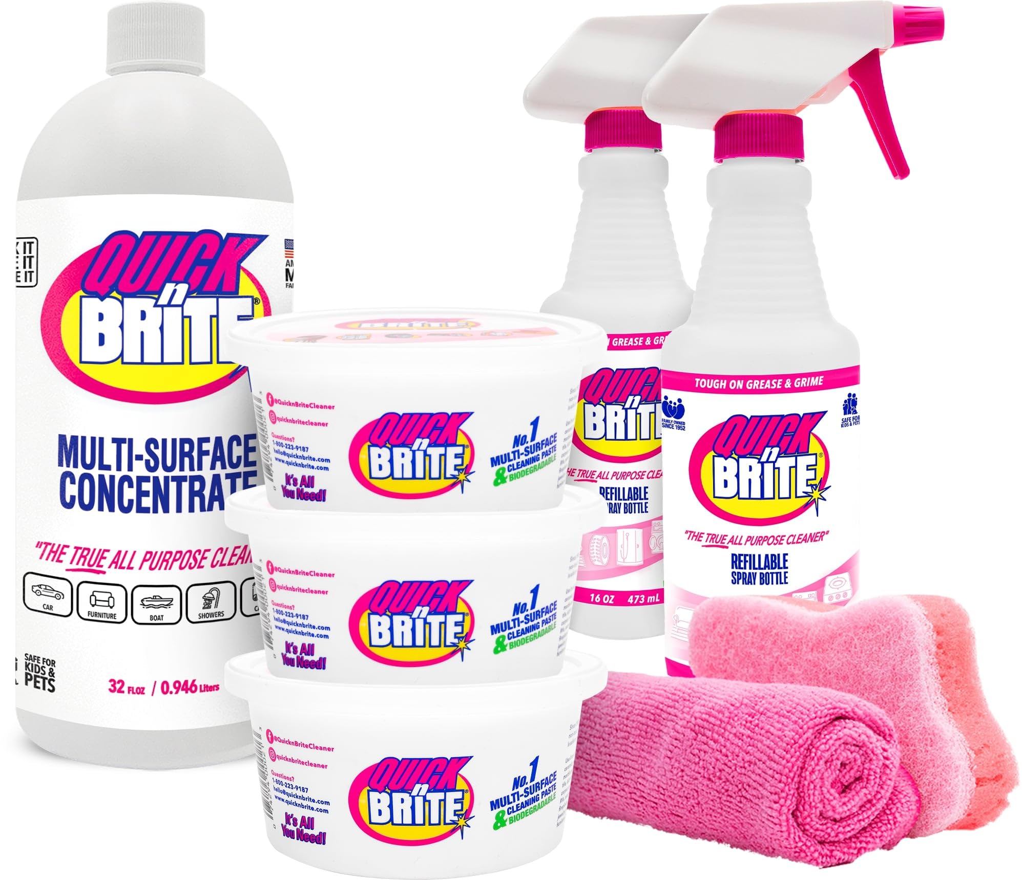 Quick 'n Brite All Purpose Cleaner Combo Kit (8 Piece Combo Kit)