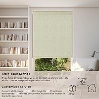 Vista 2 de Sulugood Persiana enrollable opaca para ventanas, textura de oscurecimiento de la habitación, persianas enrollables de tela con cenefa de cassette