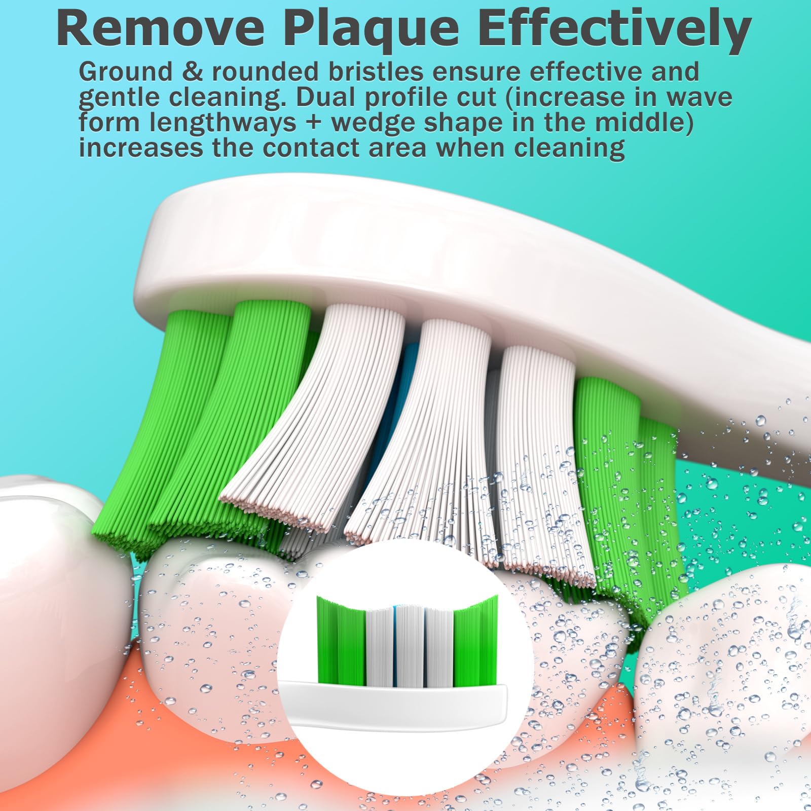 Cabezales de repuesto compatibles con cepillo de dientes eléctrico Phillips Sonicare, paquete de 16 cabezales de cepillo de dientes de repuesto para Philips Sonicare Protective Daily 4100 1100