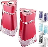 Vista 1 de MITBAK Salero y pimentero rojo acrílico (juego de 2 piezas) Elegantes dispensadores de sal y pimienta con agujeros de tamaño perfecto