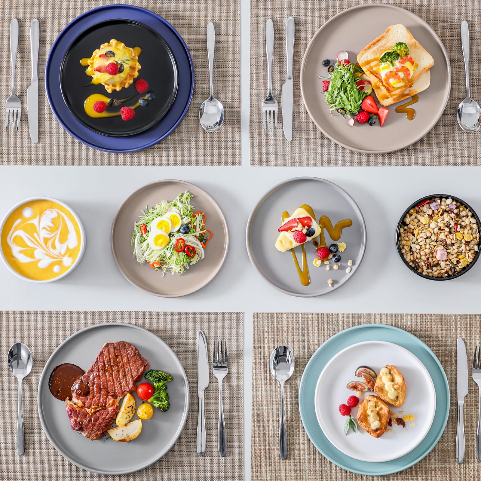 Set 6 Piatti Dessert Vancasso VENUS - 21.2 Cm In Gres, Bianco, Per Microonde E Lavastoviglie - Foto 6