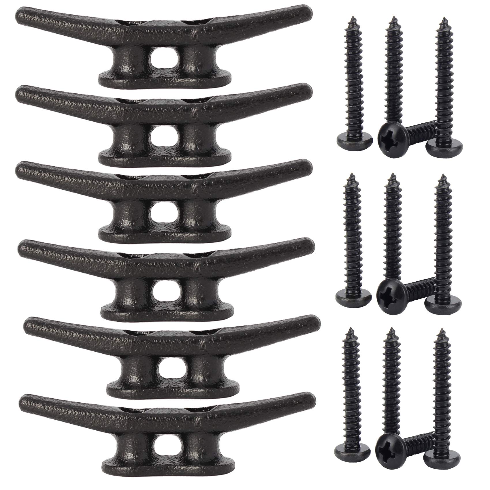 Snapklik.com : 4 Inch Electrophoretic Coated Black Dock Cleats Boat ...
