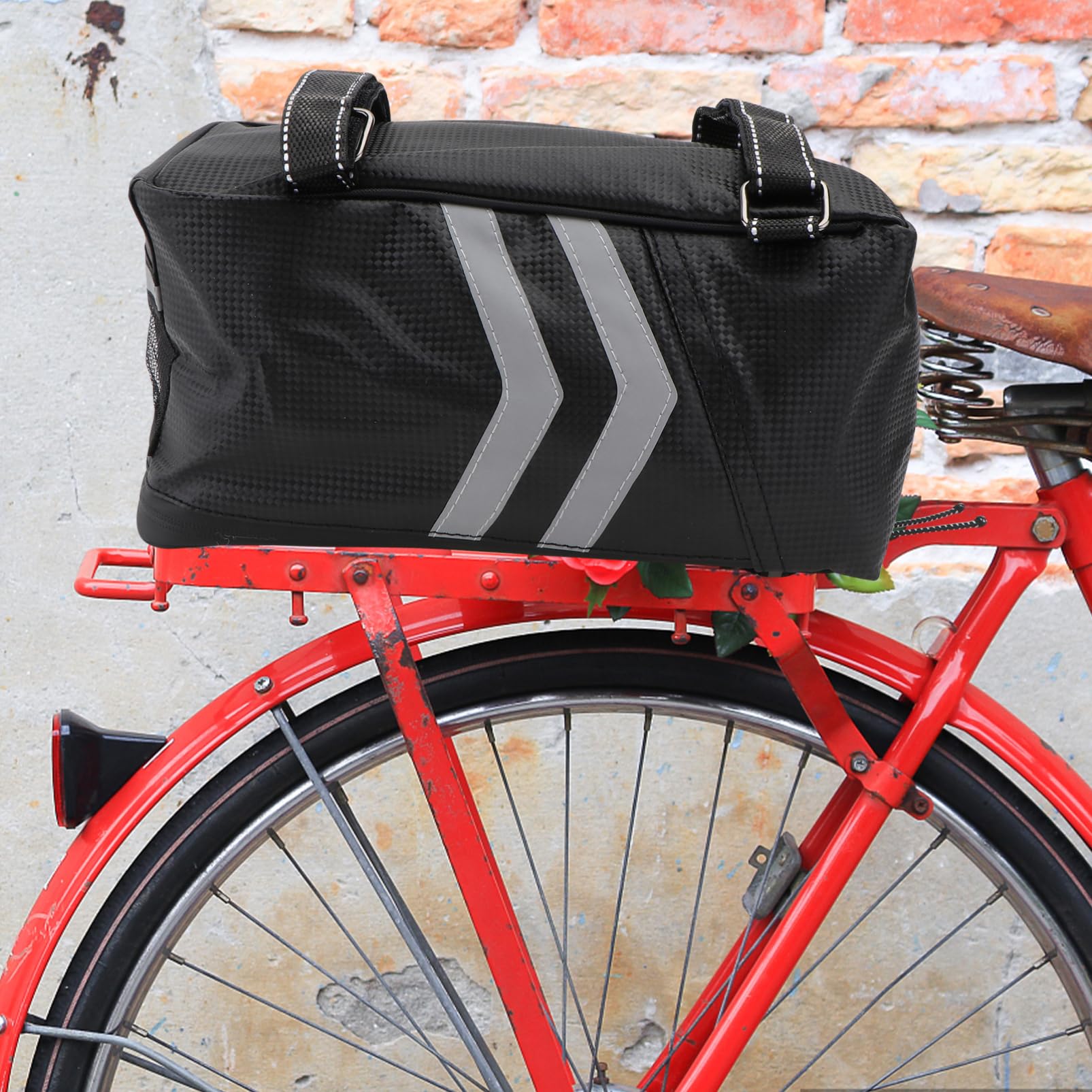 BESPORTBLE Borsa Portapacchi Posteriore per Bici, 9l, Pu, Doppia Cerniera, Stabile, per Viaggi e Attività All'aperto