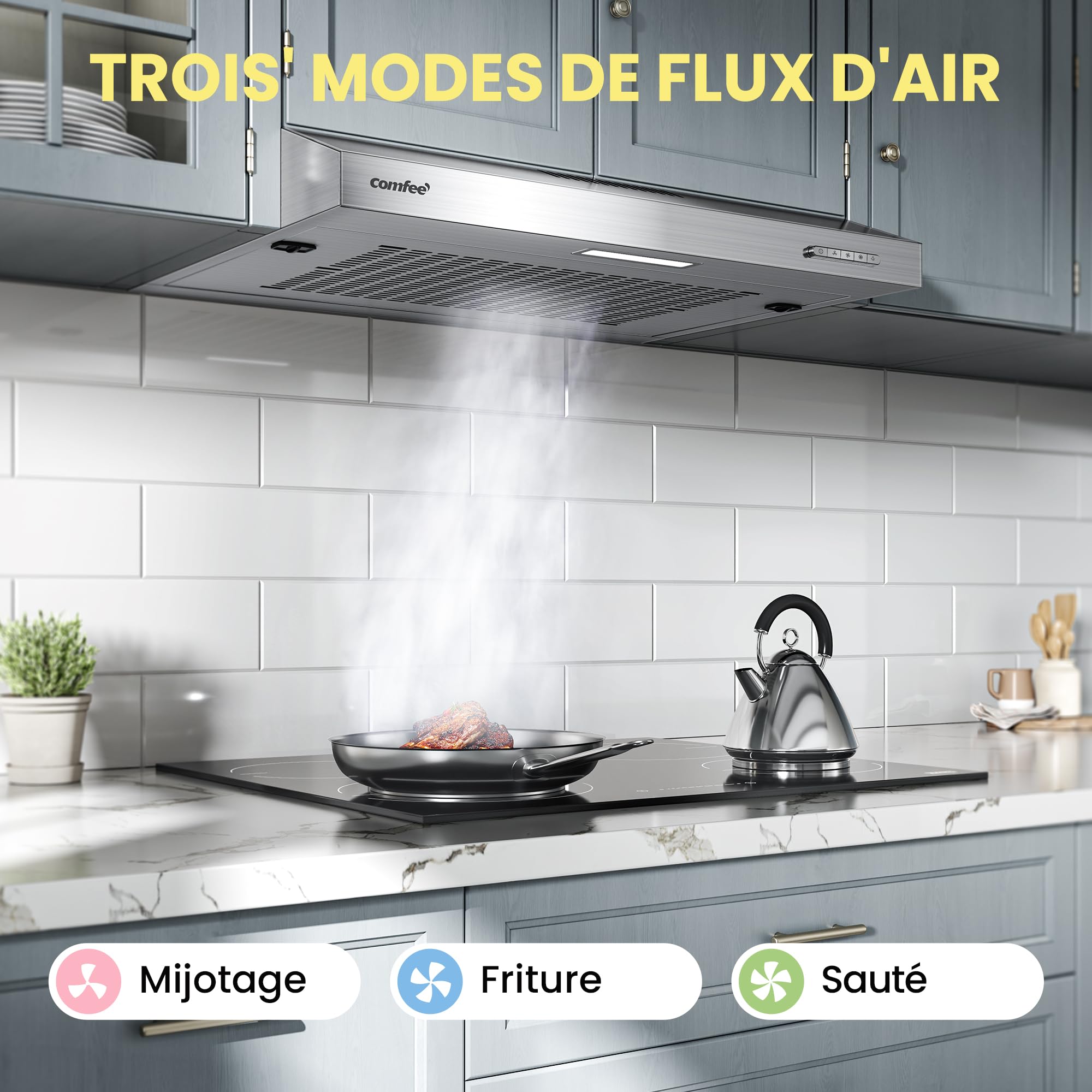 Image secondaire de Hotte Aspirante Comfee KWH-SLIF17SS-60 Argentée 60 cm