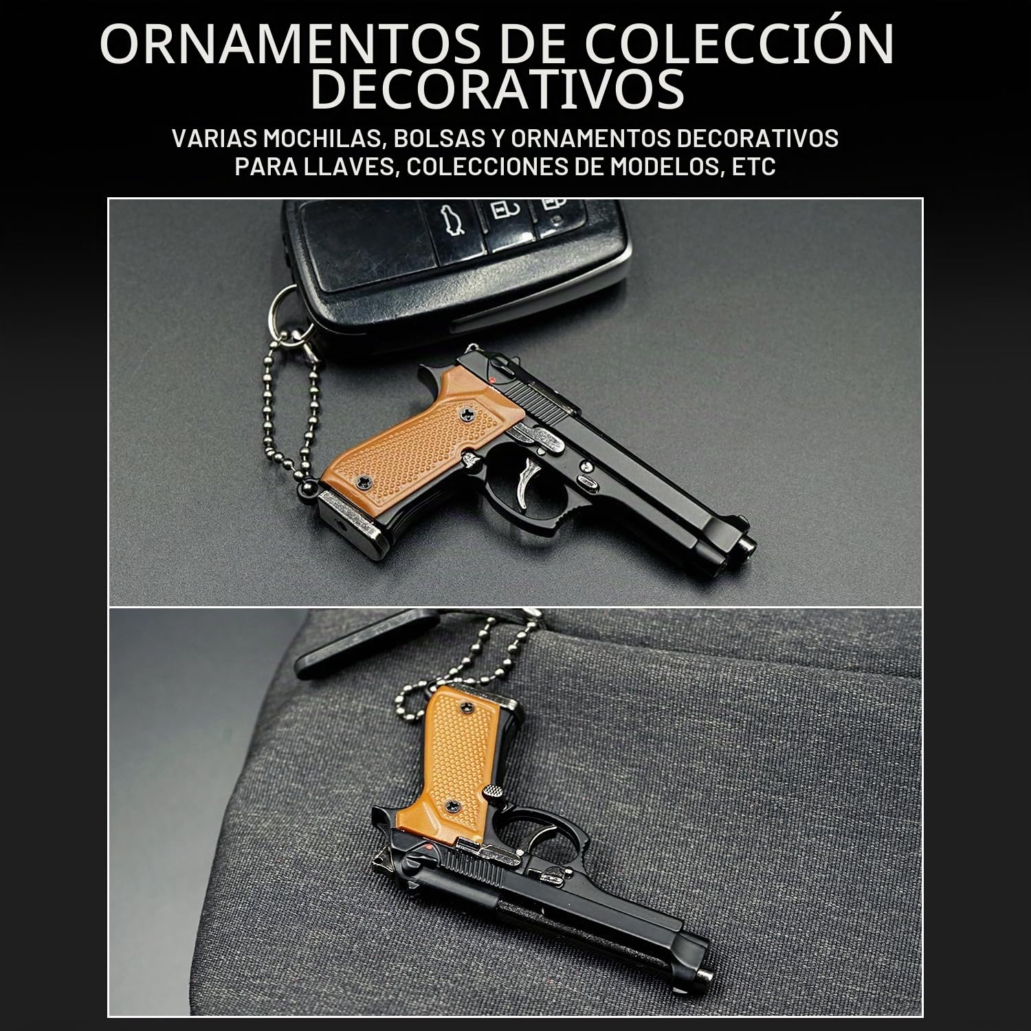 92F Mini Pistola Llavero 1:3 Modelo Táctico Forma de Pistola Llavero Modelo de Pistolas Llavero Colección Ornamento para Hombres Ejército Fan Niño Regalo