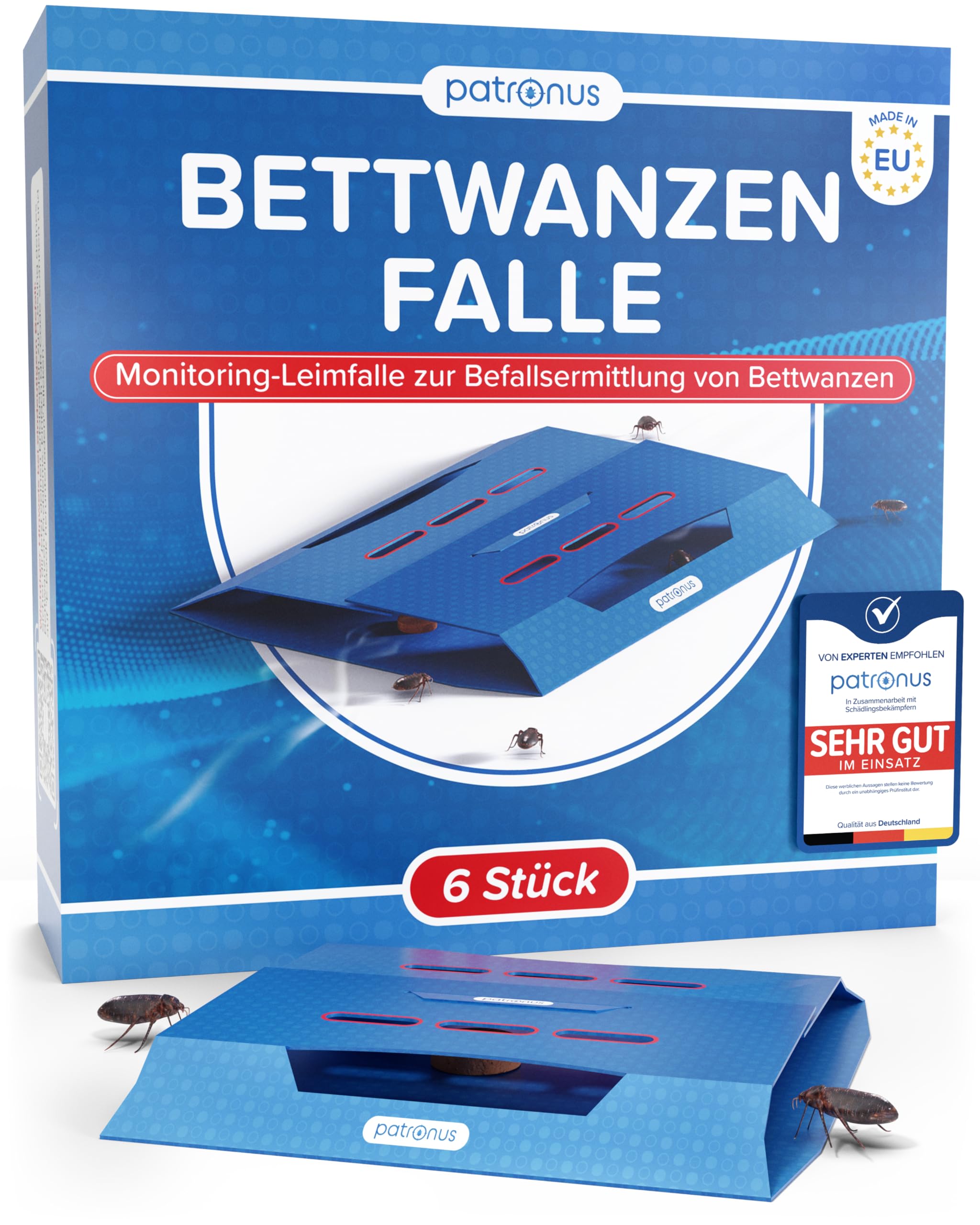 Bettwanzen-Falle [6 Stck] Bettwanzenfallen fr die Befallsermittlung zur  Bettwanzen-Bekmpfung - Monitoring-Klebefalle inkl. Kder mit starkem ...