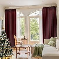 Vista 43 de Cortina plisada de 96 pulgadas de largo, con aislamiento térmico para oscurecer la habitación, cortina plisada con ganchos y alzapaños para sala