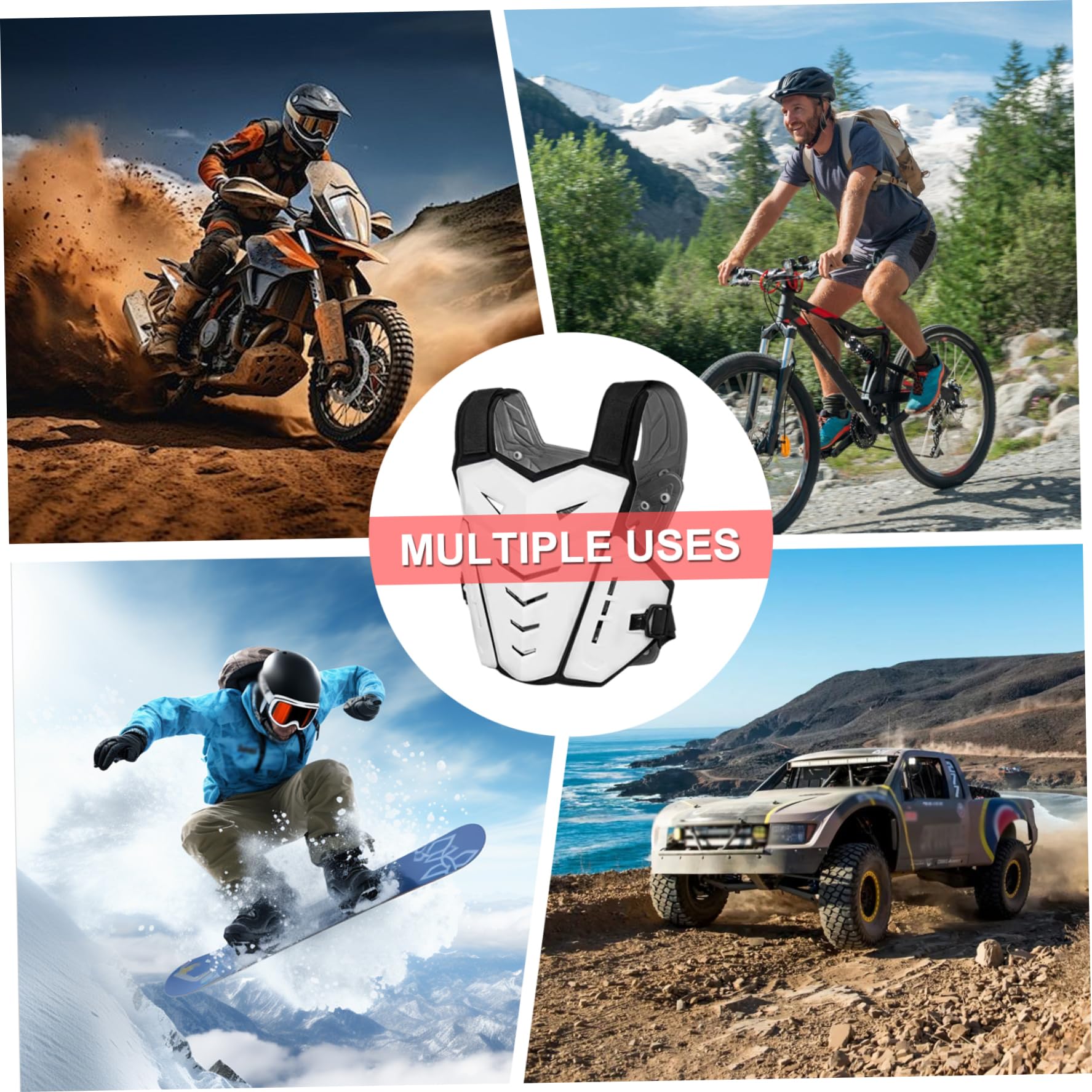 Motorradpanzerung, atmungsaktive und leichte Motorradwesten für Herren, multidirektionaler Schutz, Dirtbike-Ausrüstung zum Radfahren, Reiten, Outdoor-Sport, Motorradweste, Motorradausrüstung
