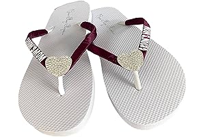 Personalized Wedding Flip Flops with Rose Gold Accents for Women