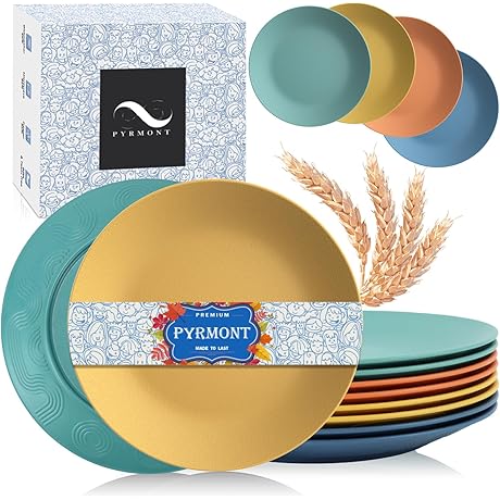 yangrui reusable plastic plates, 9 inch 150 packs