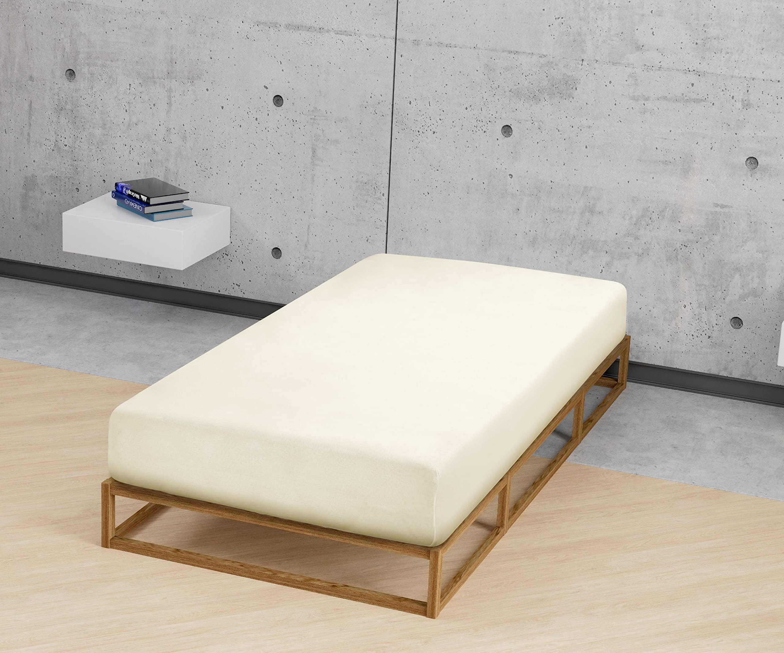 Biberna 0077155 Lenzuolo Jersey (Altezza Materasso max. 22 cm) 1X 90X190 cm > 100X200 cm, Natura