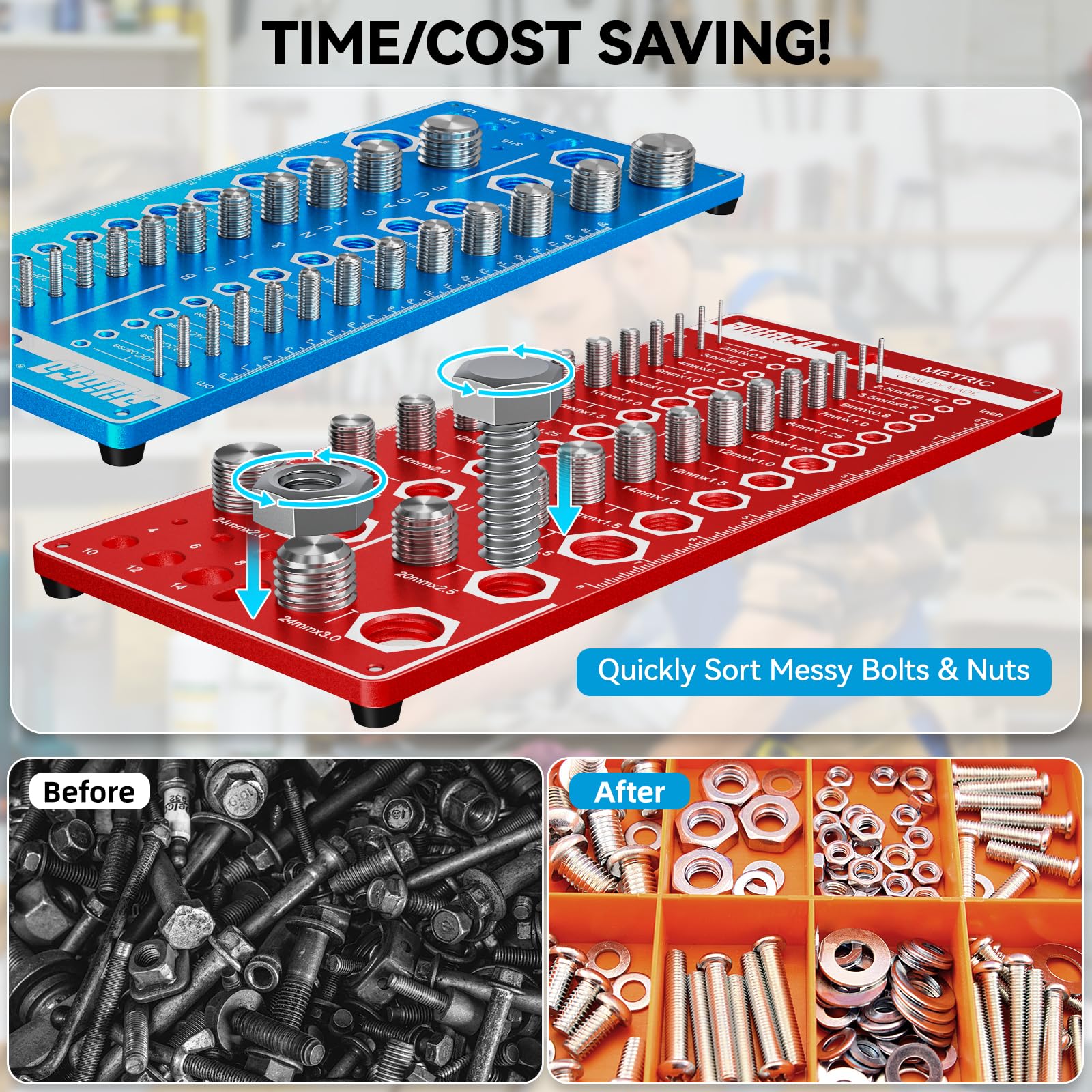 Thread Checker 62 Snapklik.com : 62 Nut And Bolt Thread Checker Standard And Metric, Bolt ...