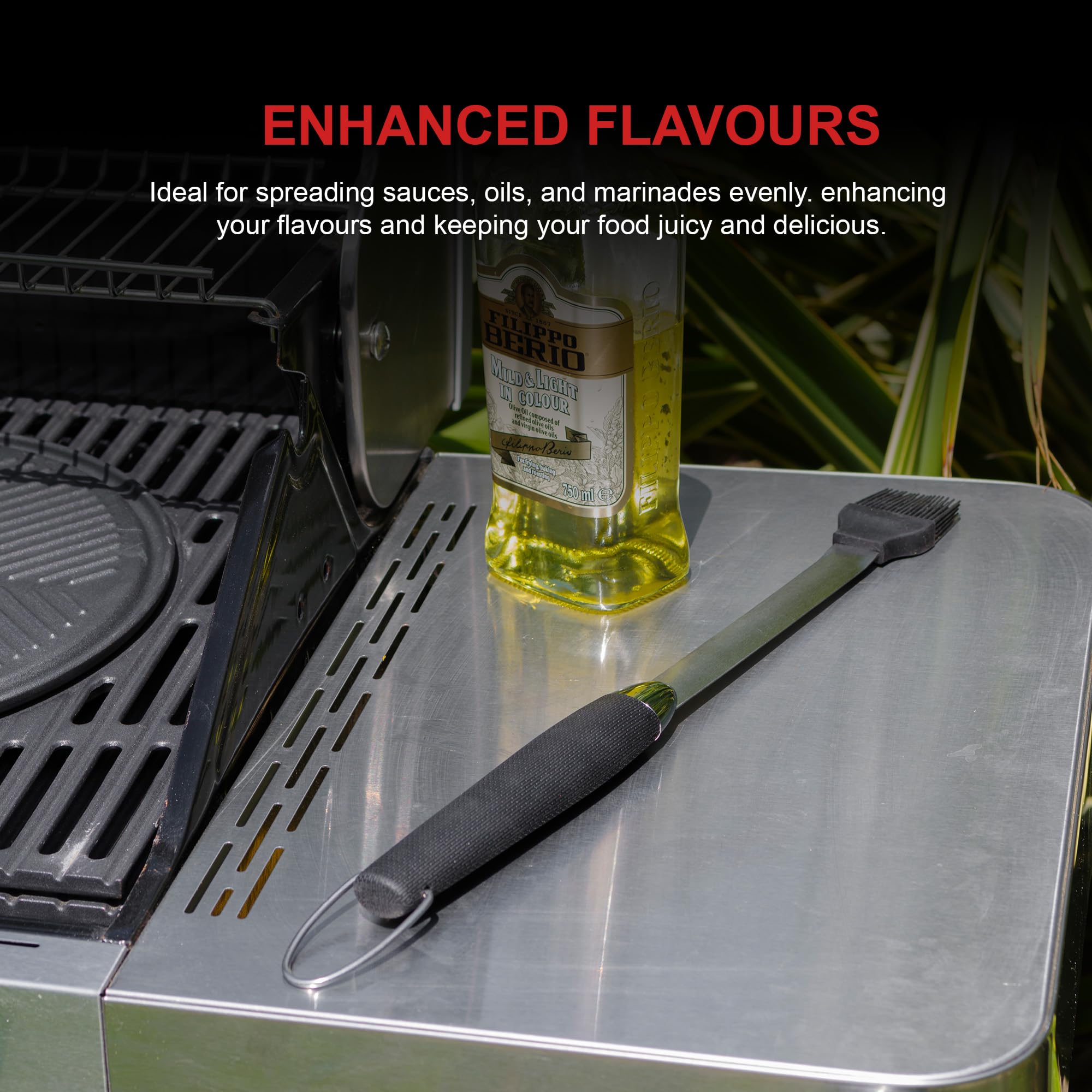 Grillstream Barbecue Silicone Basting Brush, Durable, Heat-Resistant, Lightweight BBQ Tool, Easy-Grip Handle for Even Application - Image 4