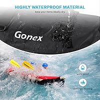 Vista 2 de Gonex Bolsa de lona impermeable extra grande de 40 L, 60 L, 80 L, bolsa de lona seca de viaje, bolsa resistente con correas y asas duraderas